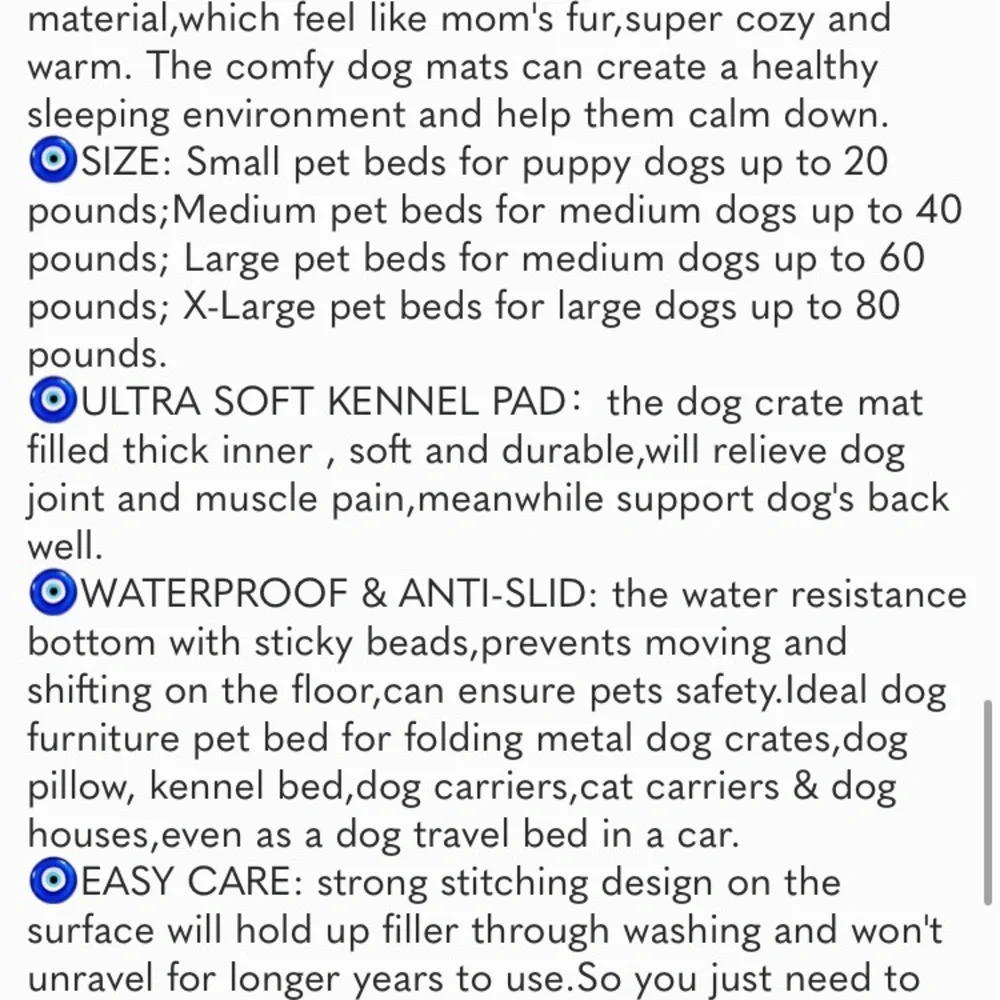 Large Dog Bed Crate PadMat for Medium Dogs&Cats,Fulffy Faux Fur Kennel Pad Comfy